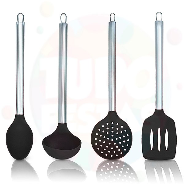 4 Pçs Colheres de Silicone Conjunto Utensílios de Cozinha
