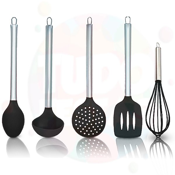 Kit 5 Pçs de Silicone Utensílios de Cozinha