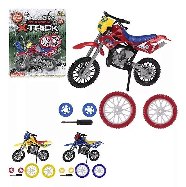 Brinquedo Miniatura Moto de Dedo com Acessórios de Troca