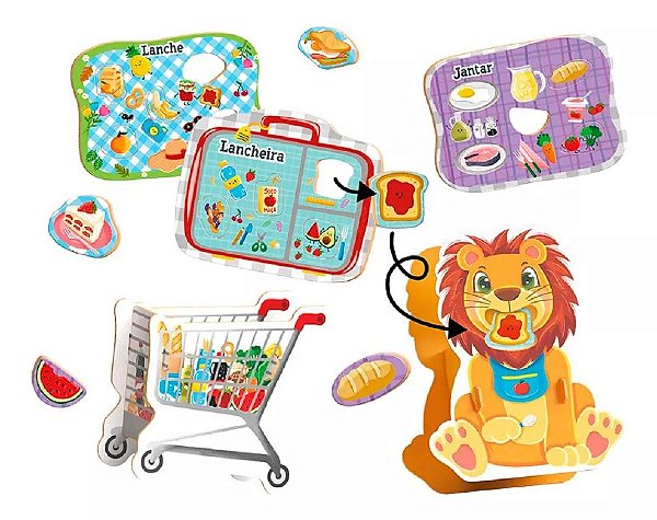 Jogo Ache E Encaixe Hora Do Lanche Brinquedo Educativo Montessori
