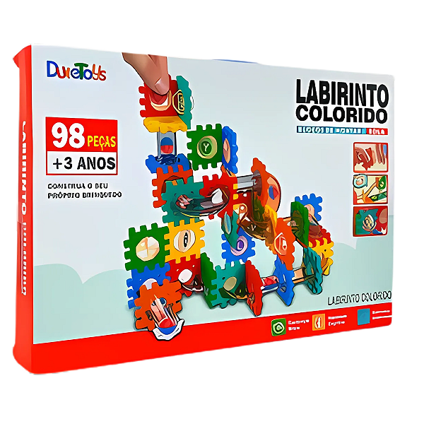Pista Labirinto Tubo Bolinha de Gude 98 Peças