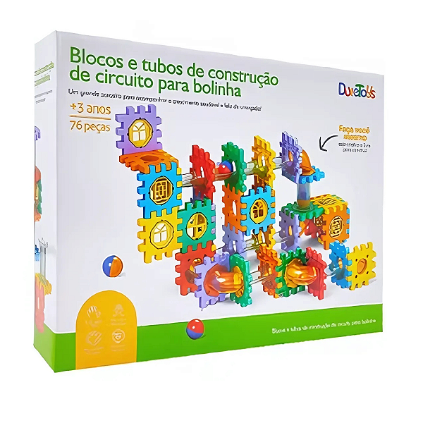Pista De Bolinhas De Gude 76 Pçs Blocos De Montar