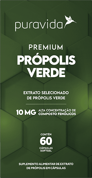 Premium Própolis Verde 60 cápsulas - Puravida