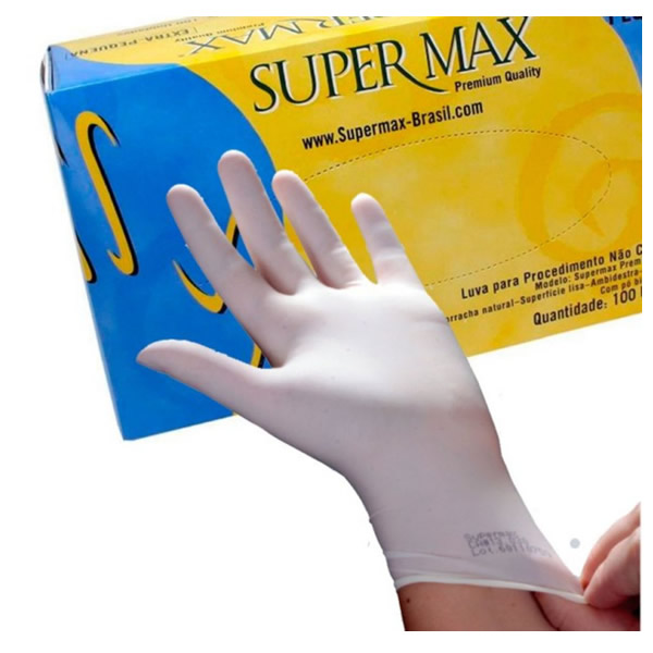 LUVA PROCEDIMENTO N 7,5M HIPO AMBIDESTRO C/100 TAMANHO M - SUPERMAX