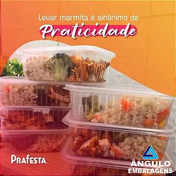 POTE RETANGULAR COM TAMPA 500ML PACOTE C/24 UNIDADES