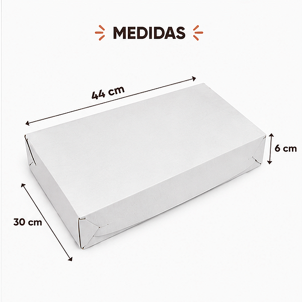 CAIXA PAPELAO PARA SALGADO TAMANHO G 44X30X6CM C/25 UNIDADES