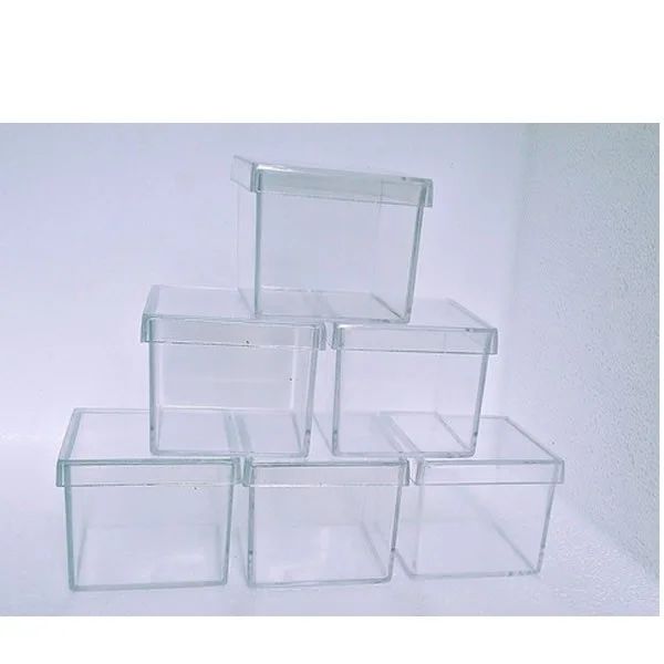 CAIXA ACRILICA TRANSPARENTE 5X5X5 PACOTE C/10