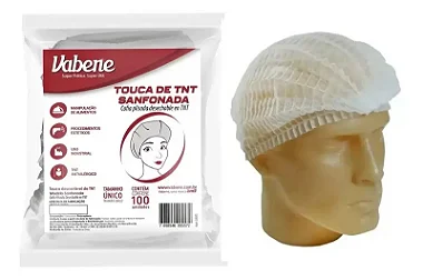 TOUCA TNT SANFONADA DESCARTAVEL BRANCA C/100 UNIDADES - VABENE