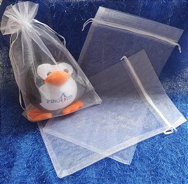 SACO ORGANZA 14X20 BRANCO PACOTE COM C/10 UNIDADES