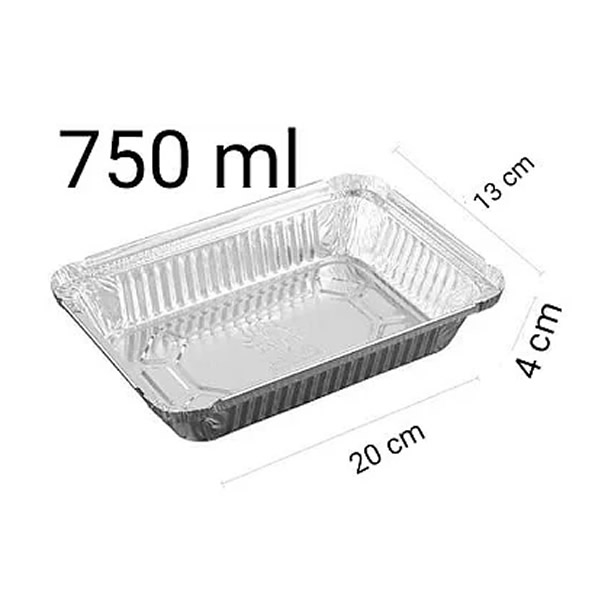 BANDEJA ALUMINIO RETANGULAR 750ML D7 C/100 - WYDA
