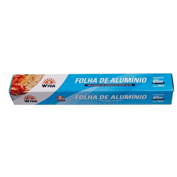PAPEL ALUMINIO 45CM LARGURA POR 65MT COMPRIMENTO