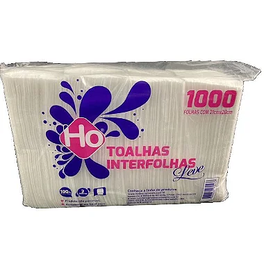 PAPEL INTERFOLHADO 100% CELULOSE C/1000 FOLHAS TAMANHO 21x 20