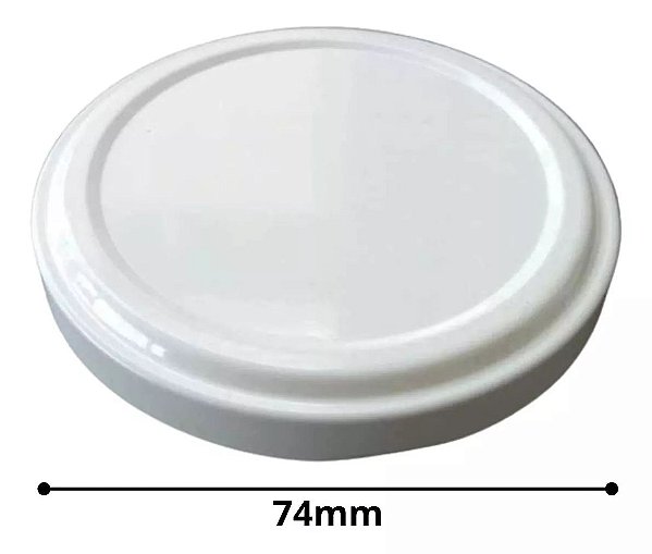 TAMPA 74MM COM VEDANTE NA COR BRANCA PACOTE COM 100 UNIDADES