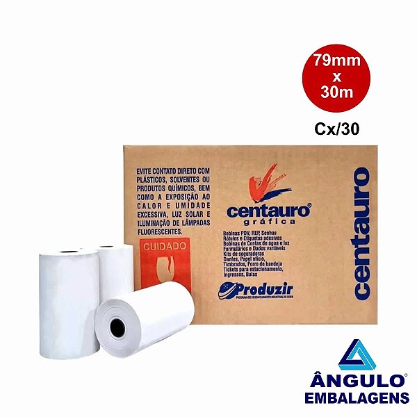 BOBINA TERMICA 79X30 BRANCA CAIXA COM 30 ROLOS