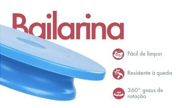 BAILARINA GIRATÓRIA AZUL TIFFANY 29,5CM UNIDADE