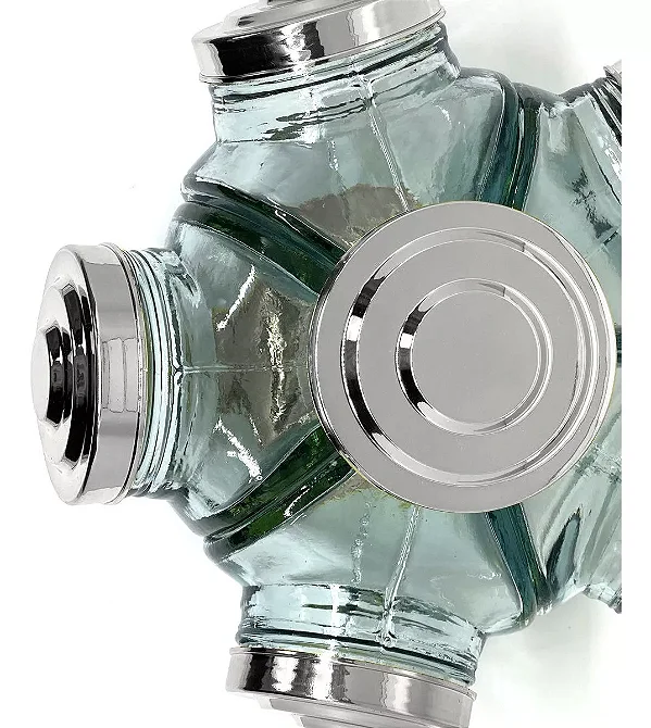 BALEIRO PEQUENO GIRATORIO VIDRO TAMPA PRATA