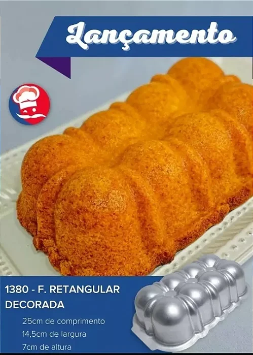 FORMA RETANGULAR DECORADA 25X14,5X7CM ALUMINIO