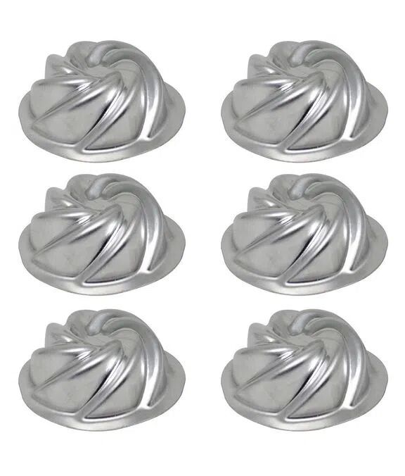 FORMA BOLO VULCAO MINI 9X3,5CM ALUMINIO C/6 UND