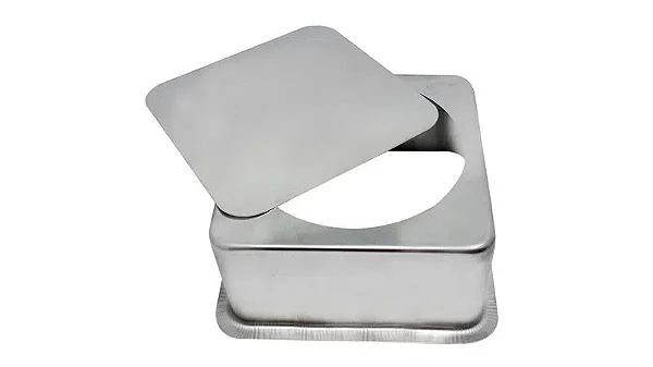 FORMA QUADRADA FUNDO FALSO 15X7CM ALUMINIO