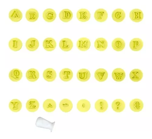 KIT CARIMBOS LETRAS FOFAS AMARELO