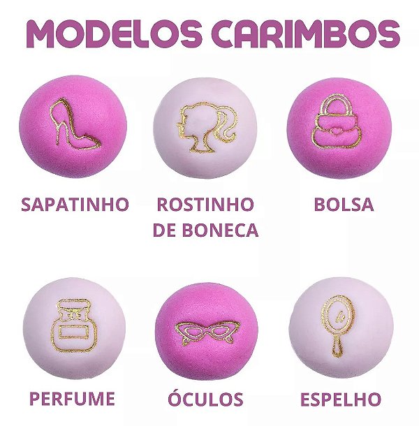 KIT CARIMBOS FEMININOS ROSA BEBE