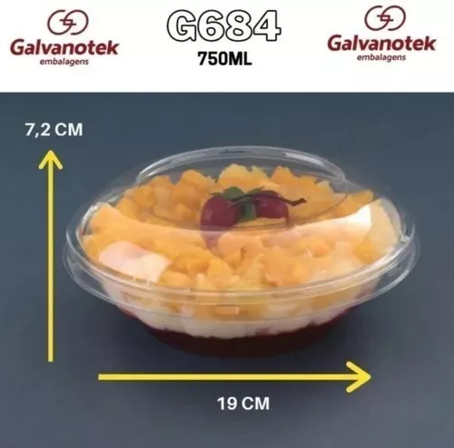 G 684 POTE REDONDO 750ML CX C/150 FUNDO E TAMPA