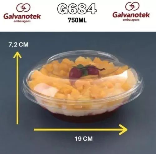 G 684 POTE REDONDO 750ML CX C/150 FUNDO E TAMPA