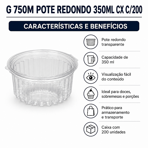 G 750M POTE REDONDO 350ML CX C/200