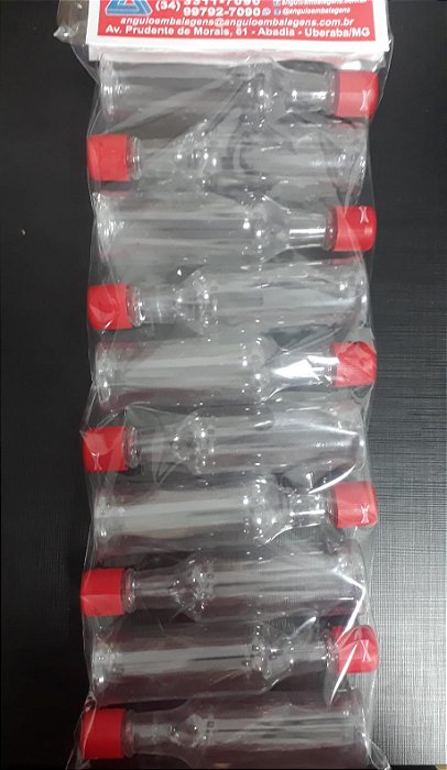GARRAFA PLASTICA 60ML TAMPA FLIP VERMELHA C/10 UND