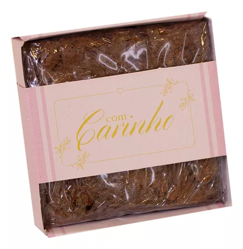 CAIXA BROWNIE COM CELOFANE COM CARINHO C/10 UND 2,5X7X7
