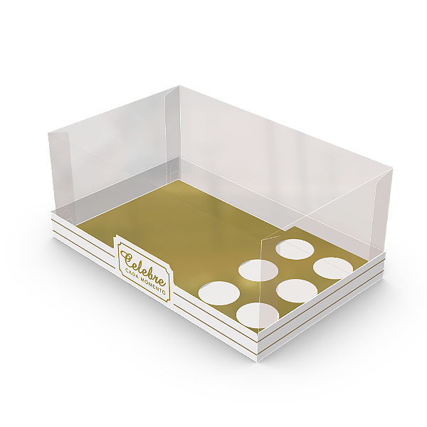 CAIXA BENTO CAKE 6 DOCES CELEBRE PCT C/5 UND 10X15X15CM