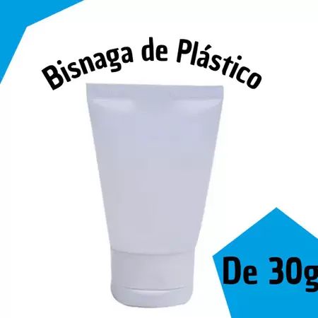 BISNAGA 30GR PLASTICA TRANSPARENTE C/ TAMPA TRANSPARENTE C/10