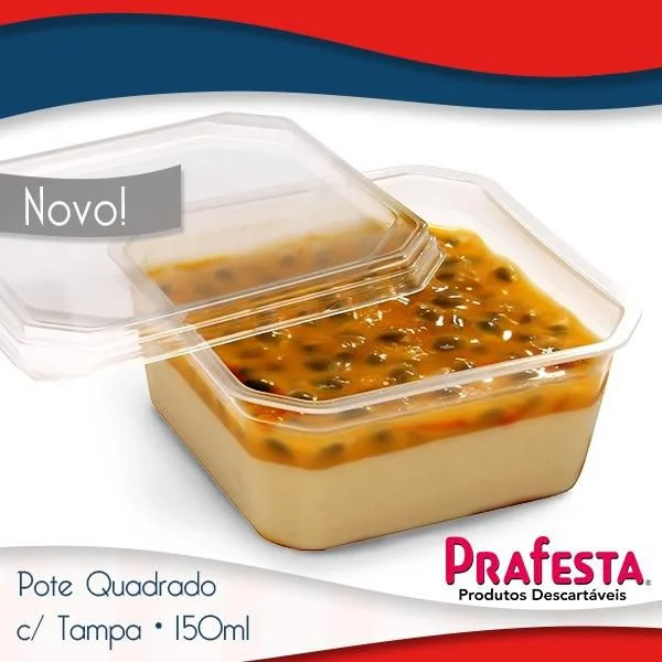POTE QUADRADO 150ML C/20 UNIDADES