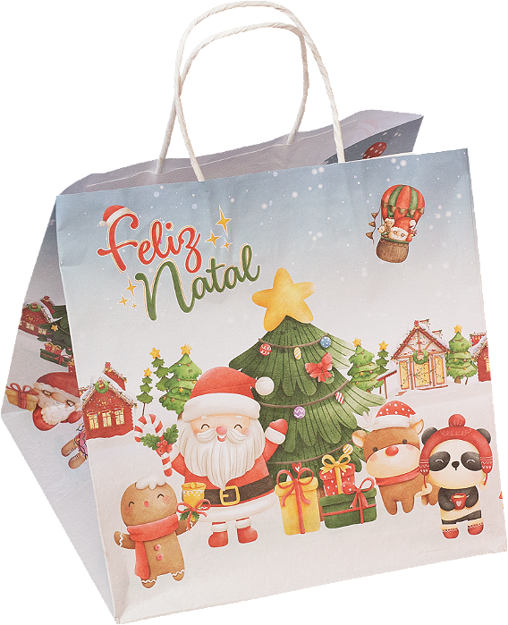 SACOLA MISTA CIDADE DO NATAL 26X26X26CM PCT C/5 UND