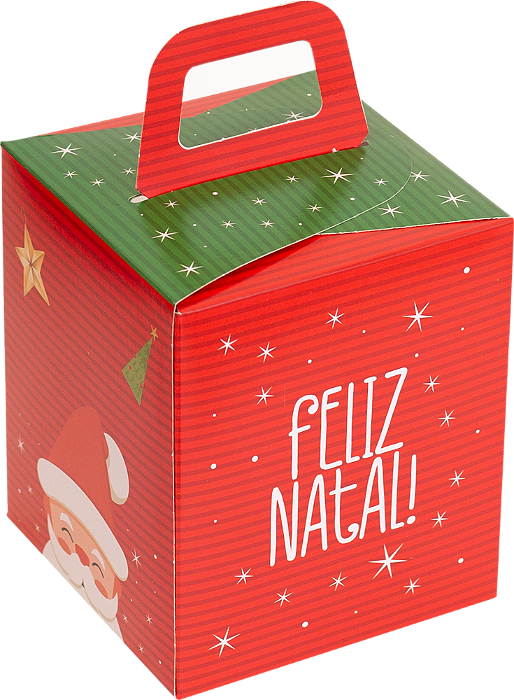CAIXA SOFT PANETONE COM VISOR NOEL C/5 UND 16X13,5X13,5CM