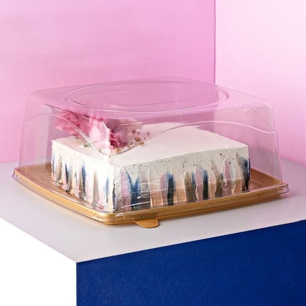 G 60Q TORTA GRANDE QUADRATTA TAMPA ALTA BASE DOURADA C/25