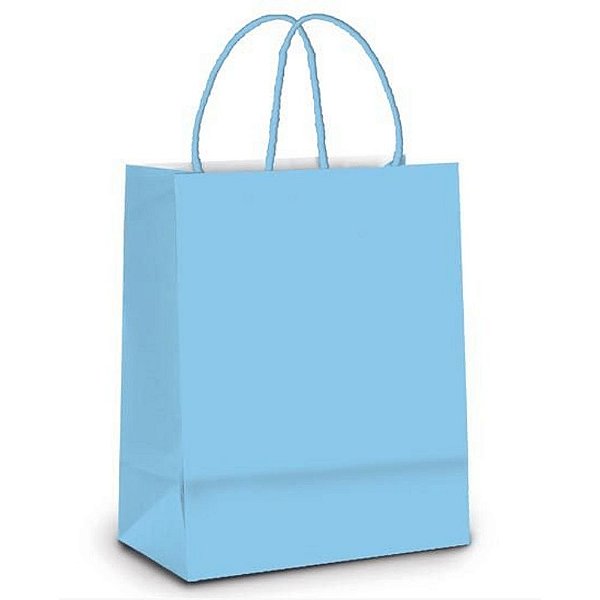 SACOLA PAPEL AZUL BB M 25X31 C/10