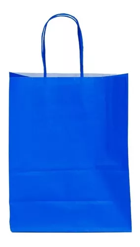 SACOLA PAPEL AZUL BIC M 25X31 C/10