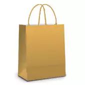 SACOLA PAPEL OURO M 25X31 C/10
