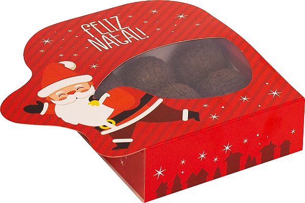 CAIXA GAVETA COM VISOR 9 DOCES NOEL C/10 UND 4X12X12CM