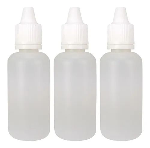 FRASCO 30ML CONTA GOTAS C/10 TRANSP C/ TAMPA BRANCA