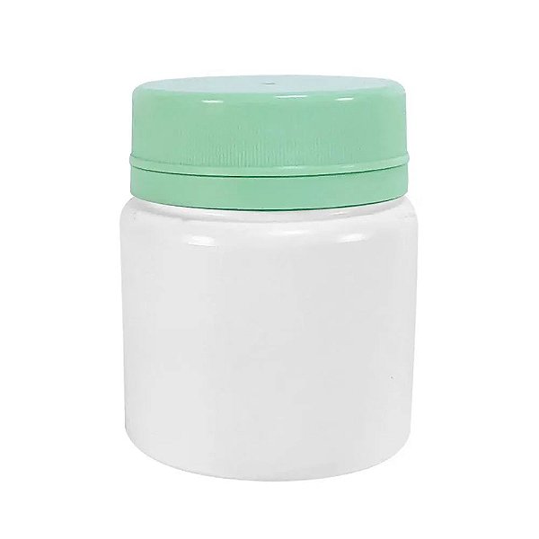 POTE PLASTICO R50 C/10 COM TAMPA VERDE BEBE COM 10 UNIDADES