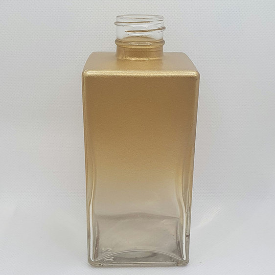 FRASCO VIDRO QUADRADO 250 ML DEGRADE OURO