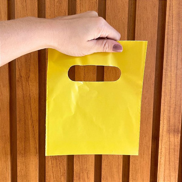 SACOLA AD 15X20 AMARELA ALCA VAZADA C/50