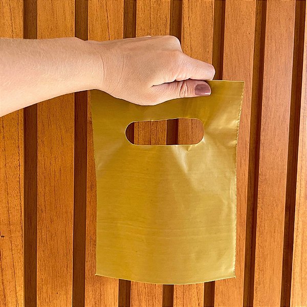 SACOLA AD 15X20 OURO ALCA VAZADA C/50