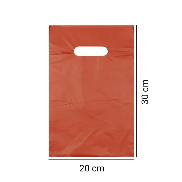 SACOLA 20X30 LARANJA ALÇA VAZADA C/100 UND