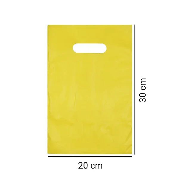 SACOLA 20X30 AMARELA ALÇA VAZADA C/100