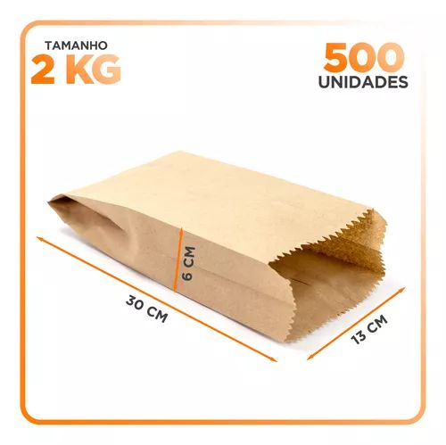 SACO PAPEL KRAFT MIX 2 KG C/500 UND 30x13