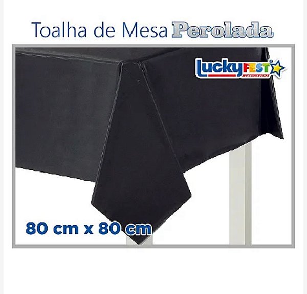 TOALHA MESA LISA PRETO 80X80 C/10