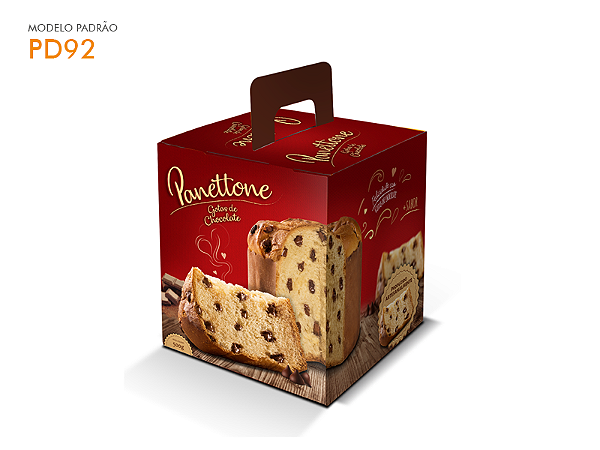 CAIXA PANETONE CHOCOLATE 500 GRAMAS 15x15x17